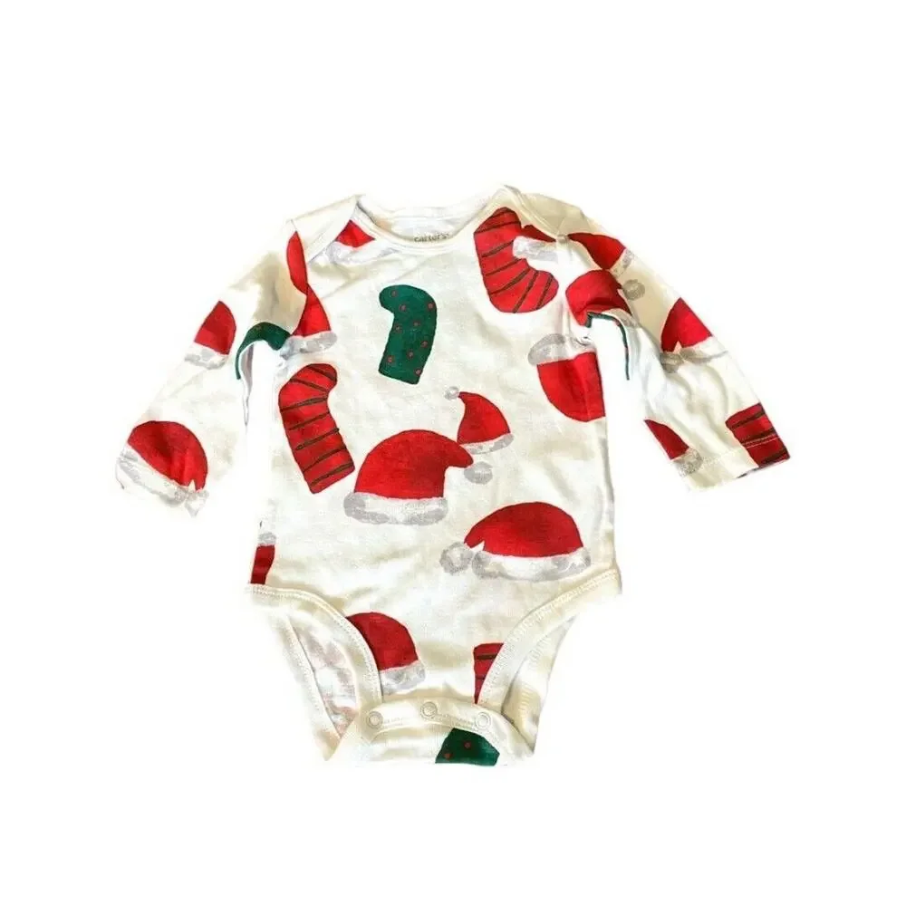 6 Months Carter's NWOT Christmas One Piece Snap Crotch Long Sleeve